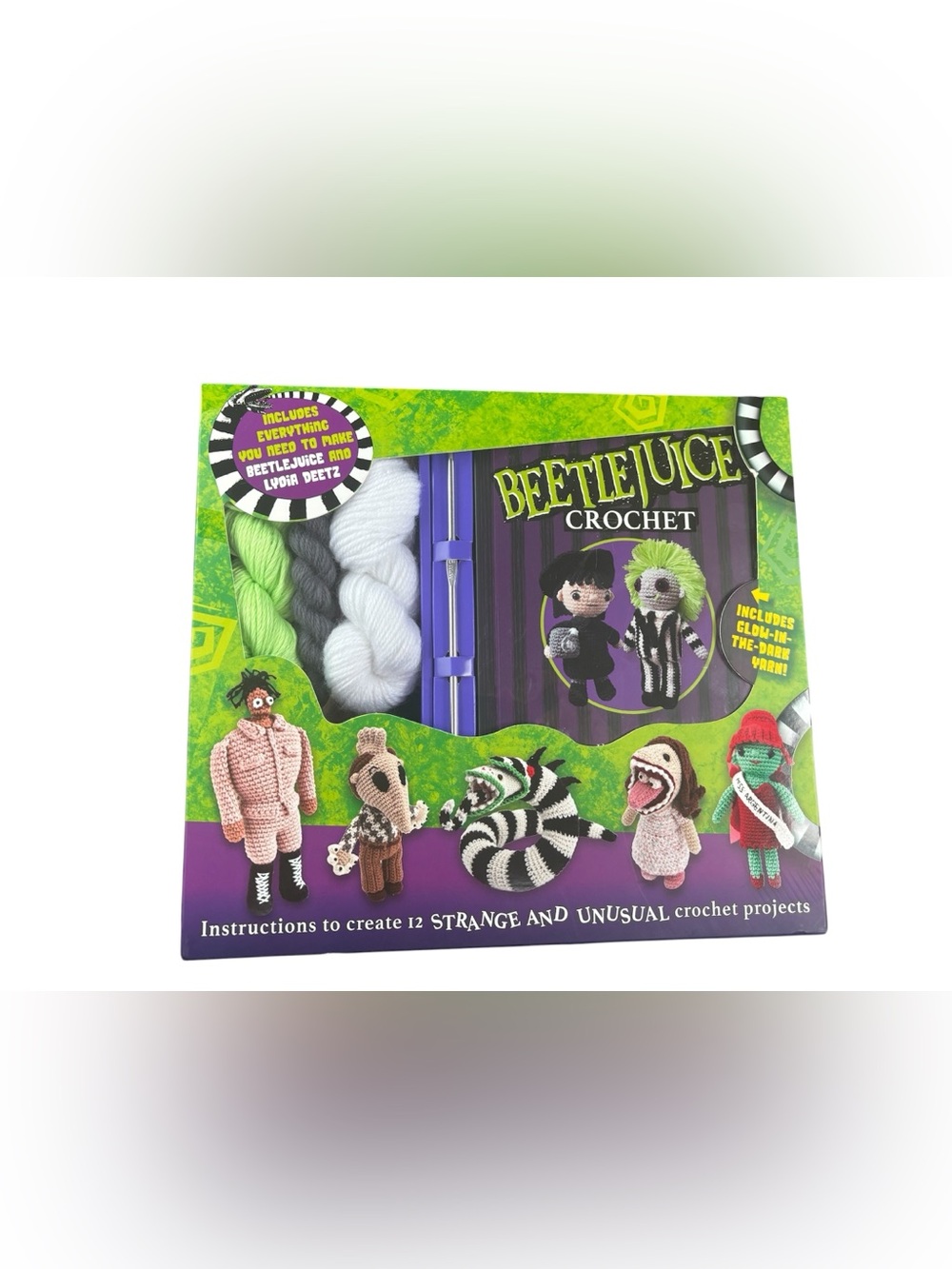 Beetlejuice Crochet Kit - Green/White/Black